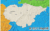 Shaded Relief Map of Salaj, political outside