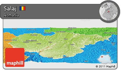 Physical Panoramic Map of Salaj, political outside