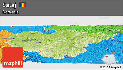 Physical Panoramic Map of Salaj, political outside