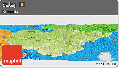Physical Panoramic Map of Salaj, political outside