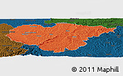 Political Panoramic Map of Salaj, darken