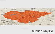 Political Panoramic Map of Salaj, shaded relief outside