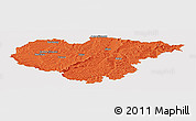 Political Panoramic Map of Salaj, single color outside
