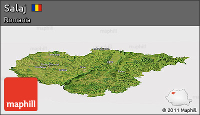 Satellite Panoramic Map of Salaj, cropped outside