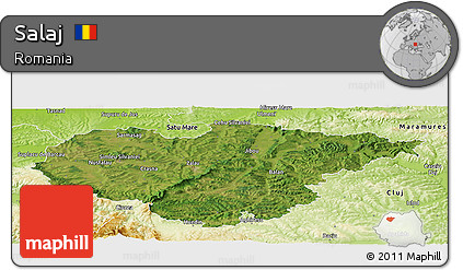 Satellite Panoramic Map of Salaj, physical outside