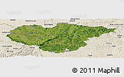 Satellite Panoramic Map of Salaj, shaded relief outside