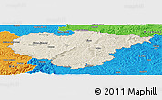 Shaded Relief Panoramic Map of Salaj, political outside