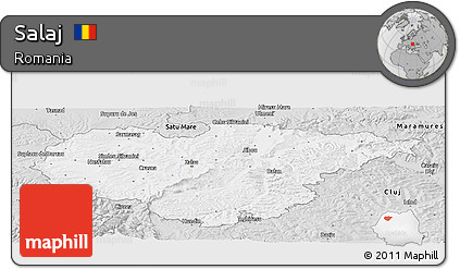 Silver Style Panoramic Map of Salaj