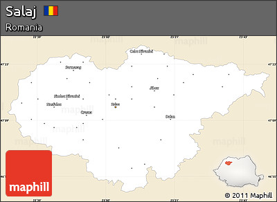 Classic Style Simple Map of Salaj, single color outside
