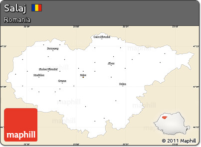 Classic Style Simple Map of Salaj, single color outside