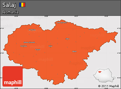 Political Simple Map of Salaj, cropped outside