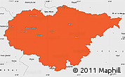 Political Simple Map of Salaj, single color outside, borders and labels