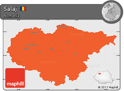 Political Simple Map of Salaj, single color outside