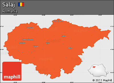 Political Simple Map of Salaj, single color outside