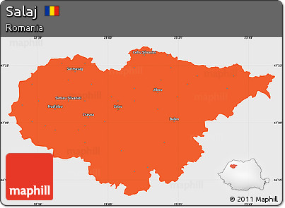 Political Simple Map of Salaj, single color outside