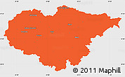 Political Simple Map of Salaj, single color outside