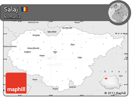 Silver Style Simple Map of Salaj