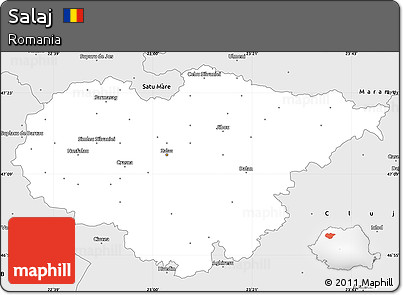 Silver Style Simple Map of Salaj