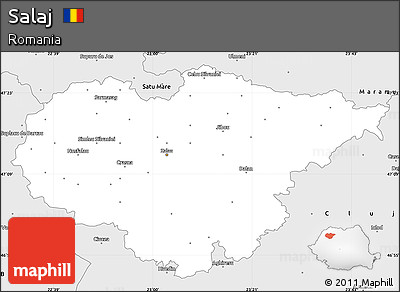 Silver Style Simple Map of Salaj
