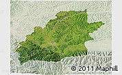 Satellite 3D Map of Sibiu, lighten