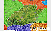 Satellite 3D Map of Sibiu, political outside