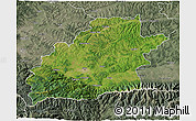 Satellite 3D Map of Sibiu, semi-desaturated