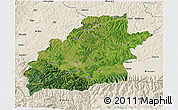Satellite 3D Map of Sibiu, shaded relief outside