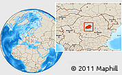 Shaded Relief Location Map of Sibiu