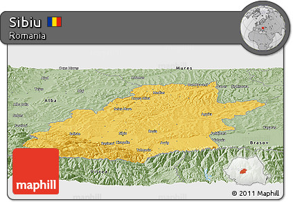 Savanna Style Panoramic Map of Sibiu
