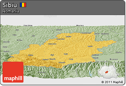 Savanna Style Panoramic Map of Sibiu