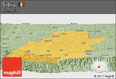 Savanna Style Panoramic Map of Sibiu