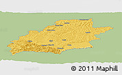 Savanna Style Panoramic Map of Sibiu, single color outside