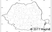 Blank Simple Map of Romania, cropped outside, no labels