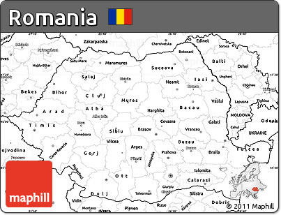 Blank Simple Map of Romania