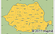 Savanna Style Simple Map of Romania, cropped outside