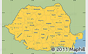 Savanna Style Simple Map of Romania, single color outside