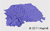 Political 3D Map of Suceava, single color outside