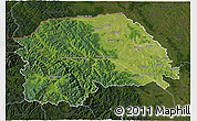 Satellite 3D Map of Suceava, darken