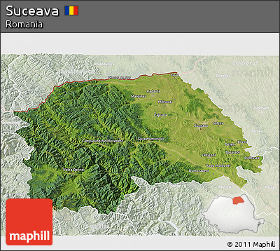 Satellite 3D Map of Suceava, lighten