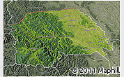 Satellite 3D Map of Suceava, semi-desaturated