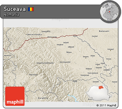 Shaded Relief 3D Map of Suceava