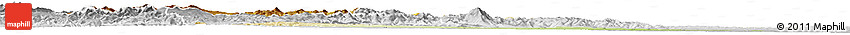 Physical Horizon Map of Suceava, lighten, desaturated