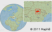 Savanna Style Location Map of Suceava, hill shading