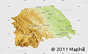Physical Map of Suceava, single color outside