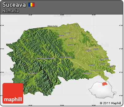 Satellite Map of Suceava, single color outside