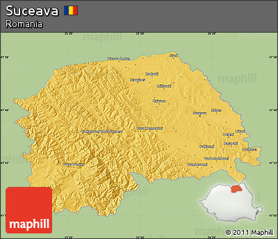 Savanna Style Map of Suceava, single color outside