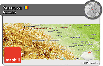Physical Panoramic Map of Suceava