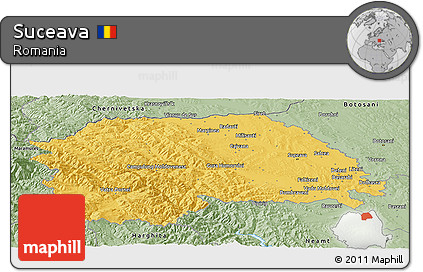 Savanna Style Panoramic Map of Suceava