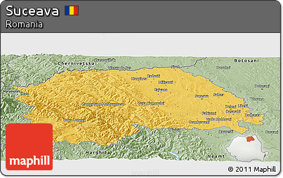Savanna Style Panoramic Map of Suceava