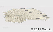 Shaded Relief Panoramic Map of Suceava, single color outside